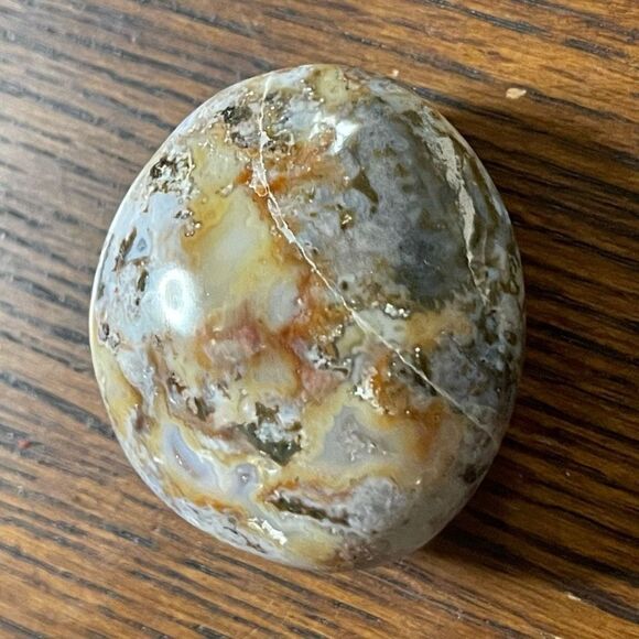 Ocean Jasper palm stone crystal white natural green brown druzy moss agate agati - Picture 4 of 9